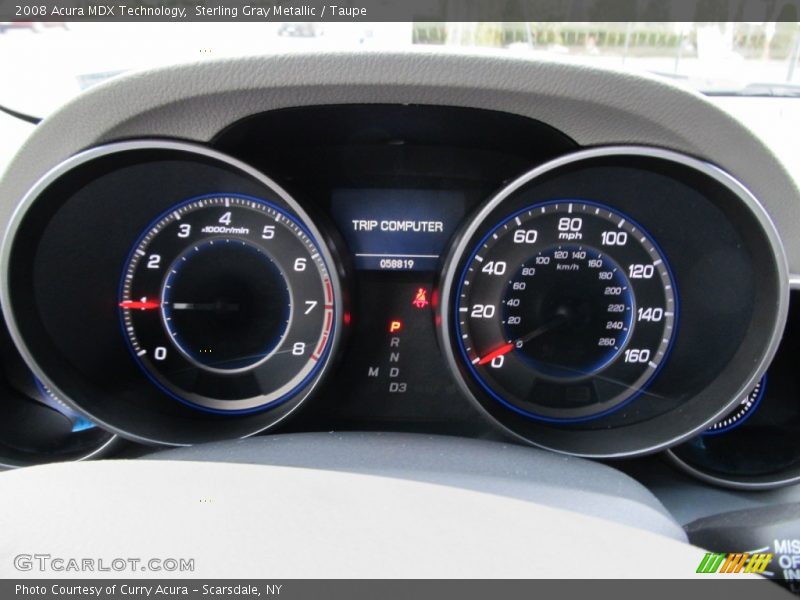 Sterling Gray Metallic / Taupe 2008 Acura MDX Technology