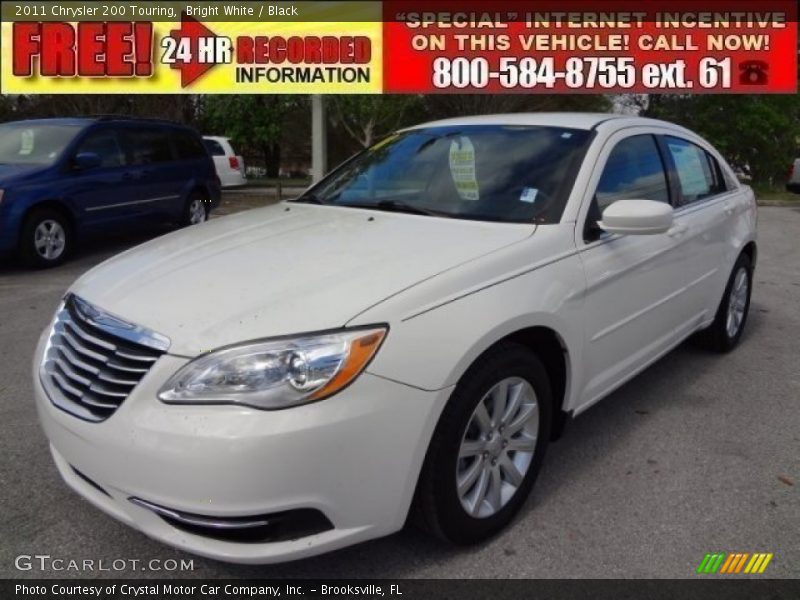 Bright White / Black 2011 Chrysler 200 Touring