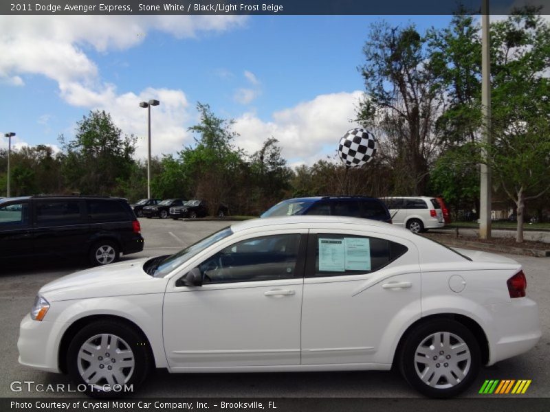 Stone White / Black/Light Frost Beige 2011 Dodge Avenger Express