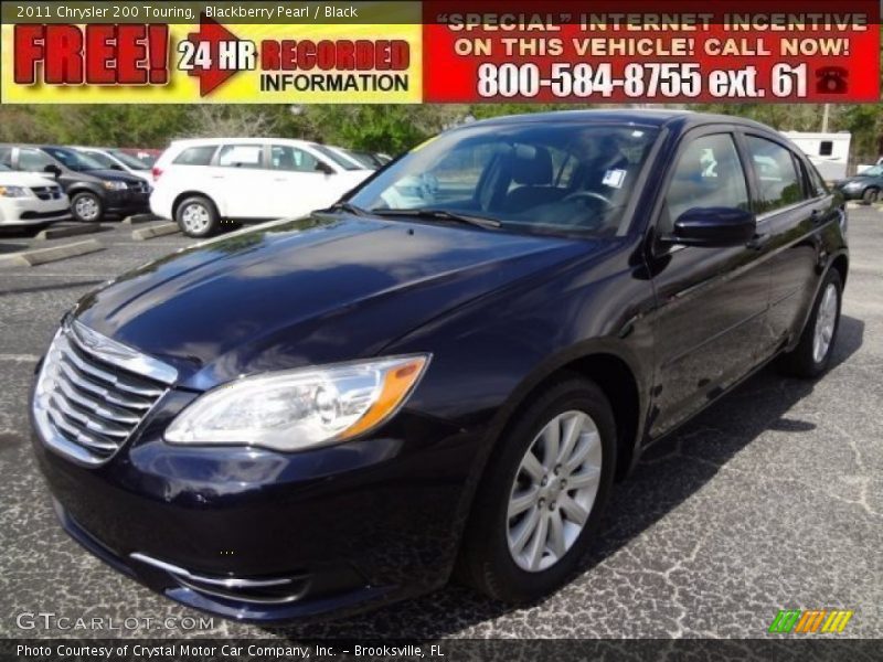 Blackberry Pearl / Black 2011 Chrysler 200 Touring