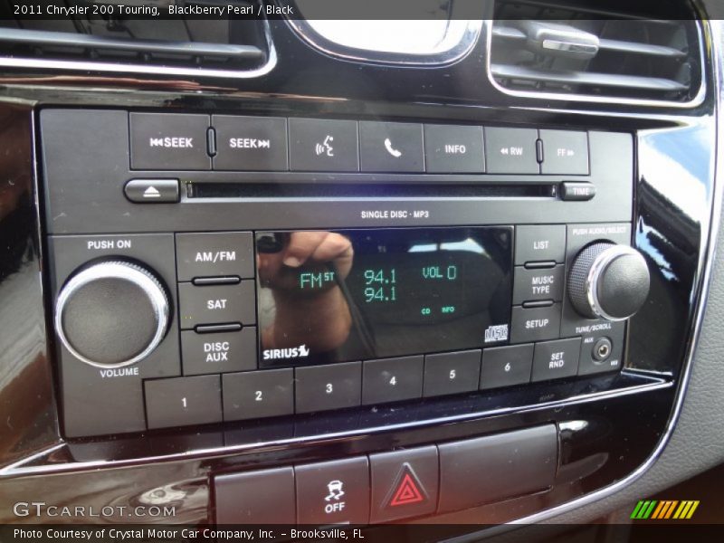 Blackberry Pearl / Black 2011 Chrysler 200 Touring
