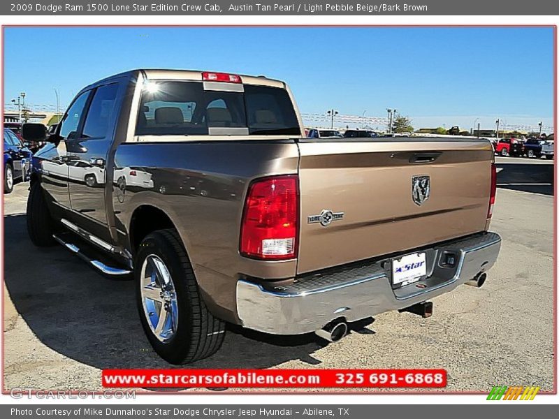 Austin Tan Pearl / Light Pebble Beige/Bark Brown 2009 Dodge Ram 1500 Lone Star Edition Crew Cab