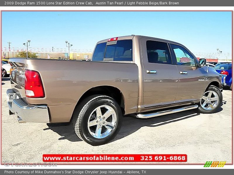 Austin Tan Pearl / Light Pebble Beige/Bark Brown 2009 Dodge Ram 1500 Lone Star Edition Crew Cab