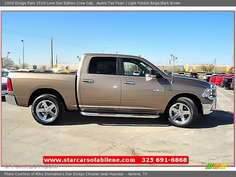 Austin Tan Pearl / Light Pebble Beige/Bark Brown 2009 Dodge Ram 1500 Lone Star Edition Crew Cab