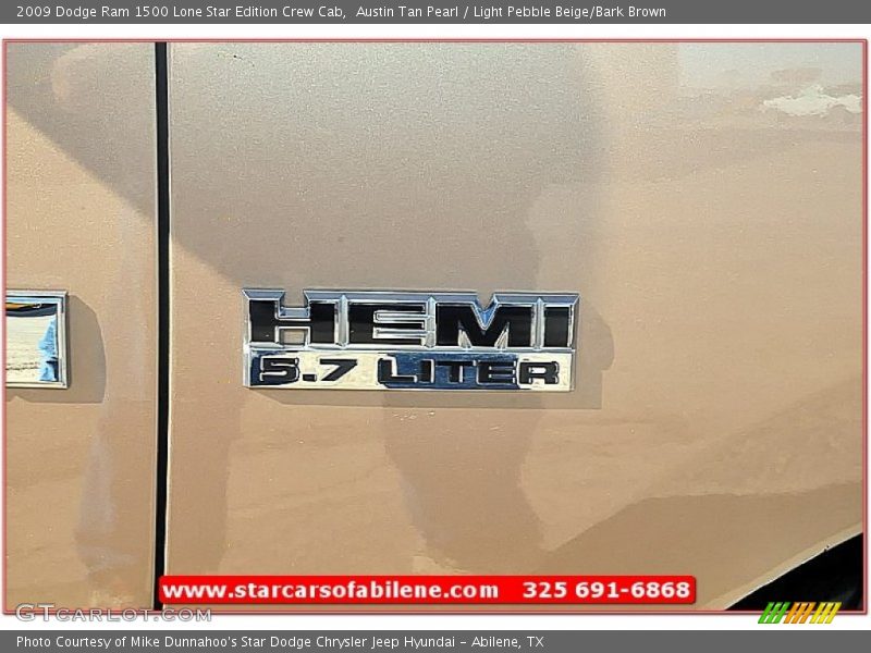 Austin Tan Pearl / Light Pebble Beige/Bark Brown 2009 Dodge Ram 1500 Lone Star Edition Crew Cab