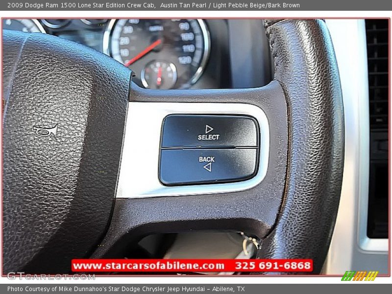 Austin Tan Pearl / Light Pebble Beige/Bark Brown 2009 Dodge Ram 1500 Lone Star Edition Crew Cab