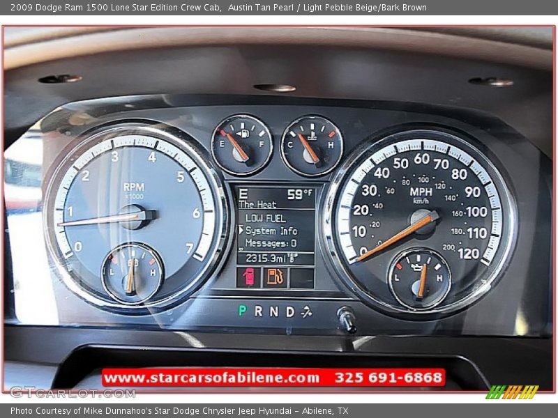 Austin Tan Pearl / Light Pebble Beige/Bark Brown 2009 Dodge Ram 1500 Lone Star Edition Crew Cab