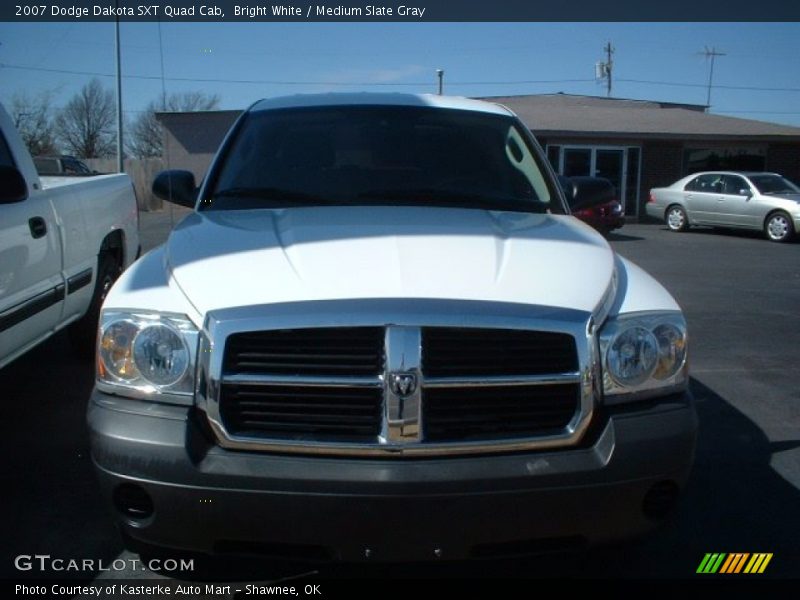 Bright White / Medium Slate Gray 2007 Dodge Dakota SXT Quad Cab