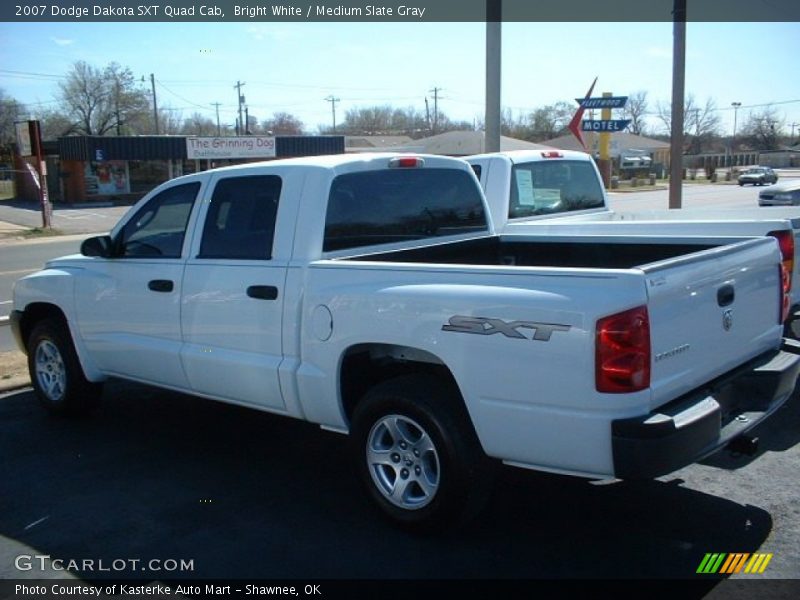 Bright White / Medium Slate Gray 2007 Dodge Dakota SXT Quad Cab