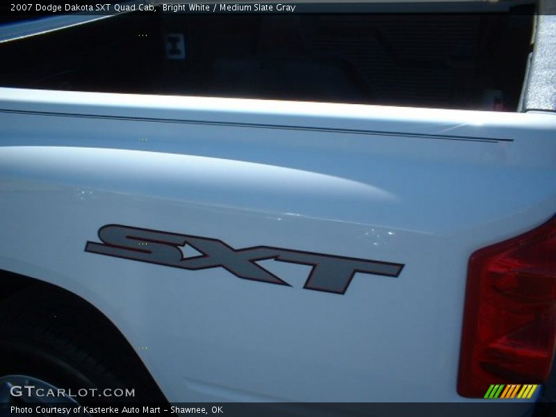 Bright White / Medium Slate Gray 2007 Dodge Dakota SXT Quad Cab
