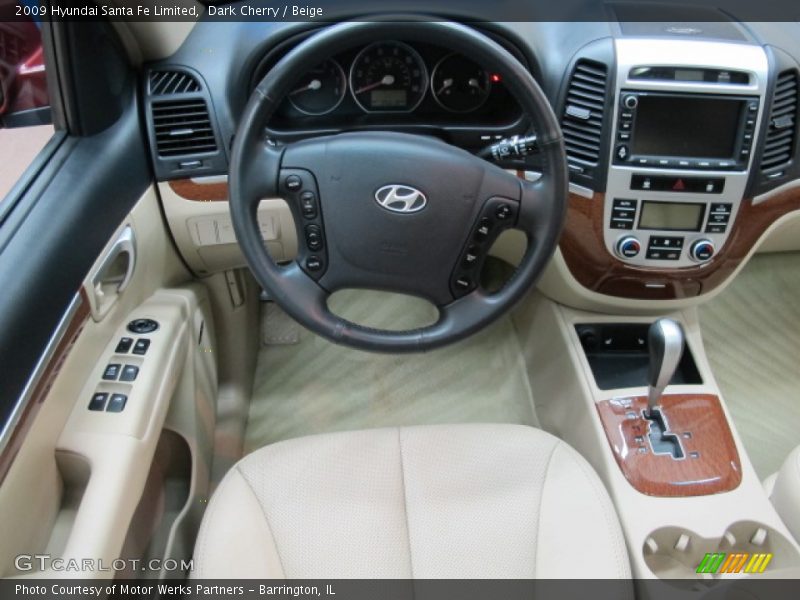 Dark Cherry / Beige 2009 Hyundai Santa Fe Limited