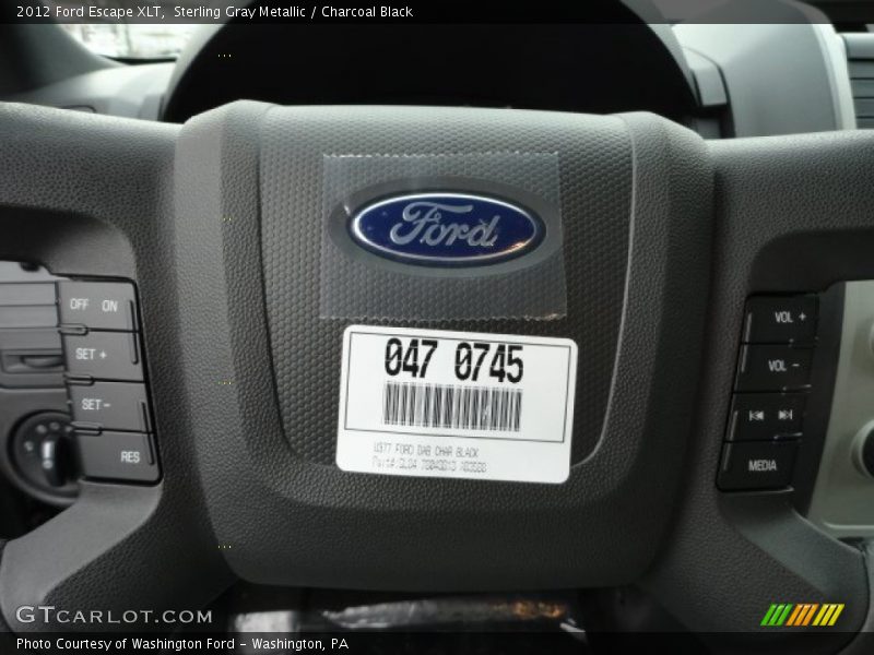 Sterling Gray Metallic / Charcoal Black 2012 Ford Escape XLT