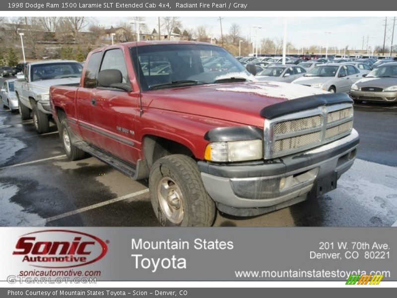 Radiant Fire Pearl / Gray 1998 Dodge Ram 1500 Laramie SLT Extended Cab 4x4