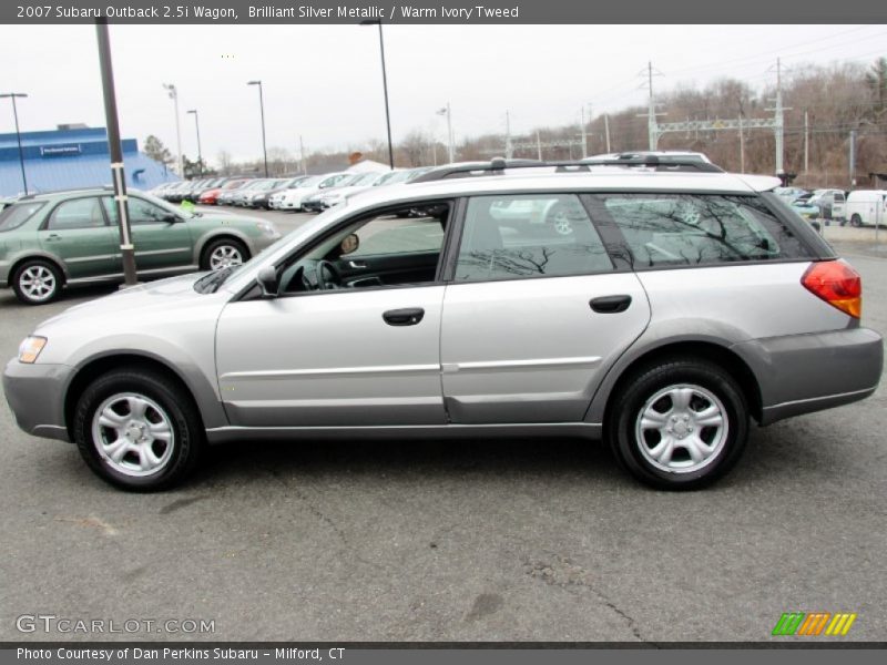 Brilliant Silver Metallic / Warm Ivory Tweed 2007 Subaru Outback 2.5i Wagon