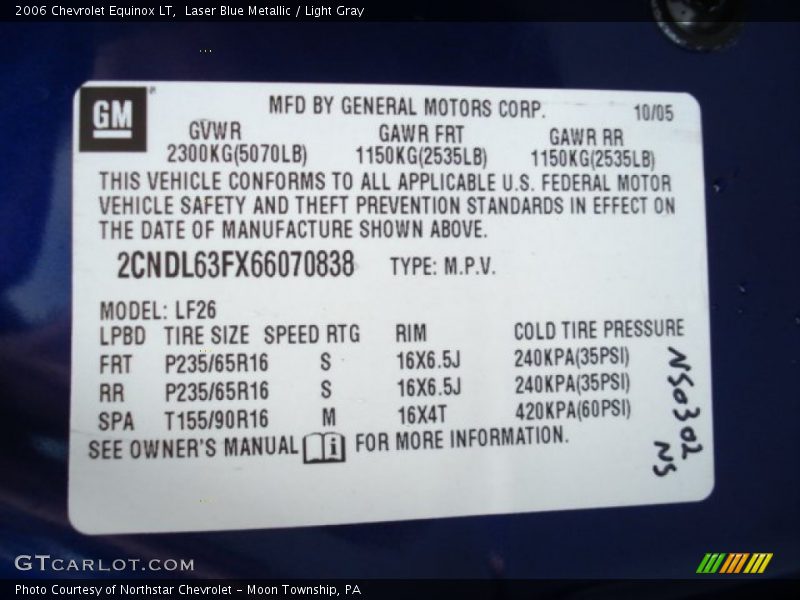 Laser Blue Metallic / Light Gray 2006 Chevrolet Equinox LT