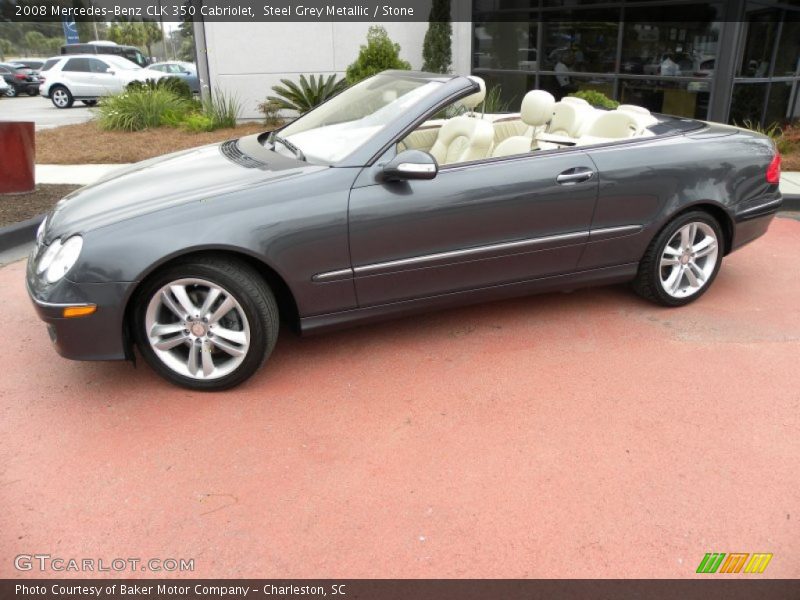 Steel Grey Metallic / Stone 2008 Mercedes-Benz CLK 350 Cabriolet