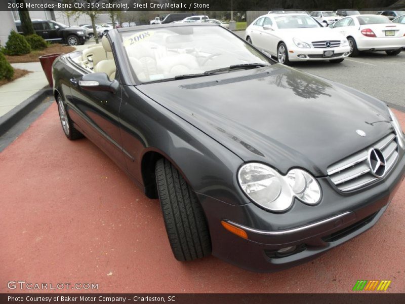 Steel Grey Metallic / Stone 2008 Mercedes-Benz CLK 350 Cabriolet