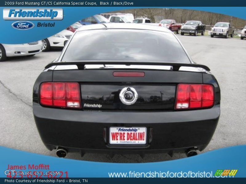Black / Black/Dove 2009 Ford Mustang GT/CS California Special Coupe