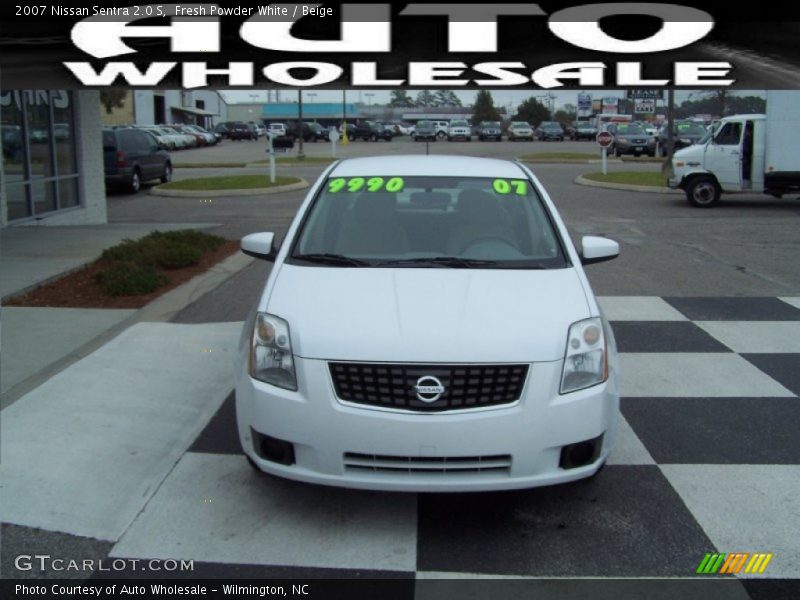 Fresh Powder White / Beige 2007 Nissan Sentra 2.0 S