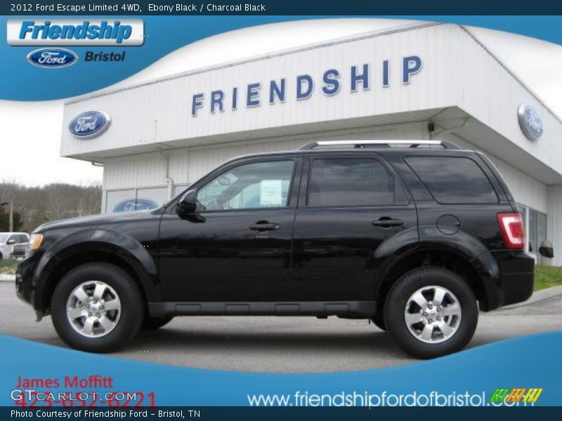 Ebony Black / Charcoal Black 2012 Ford Escape Limited 4WD