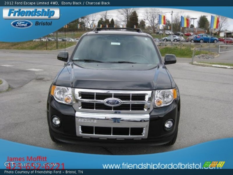 Ebony Black / Charcoal Black 2012 Ford Escape Limited 4WD