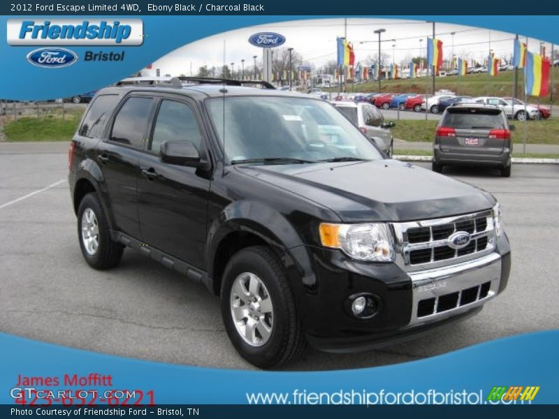 Ebony Black / Charcoal Black 2012 Ford Escape Limited 4WD