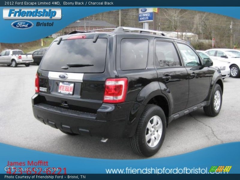 Ebony Black / Charcoal Black 2012 Ford Escape Limited 4WD