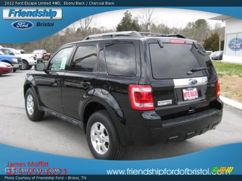 Ebony Black / Charcoal Black 2012 Ford Escape Limited 4WD