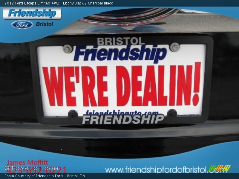 Ebony Black / Charcoal Black 2012 Ford Escape Limited 4WD