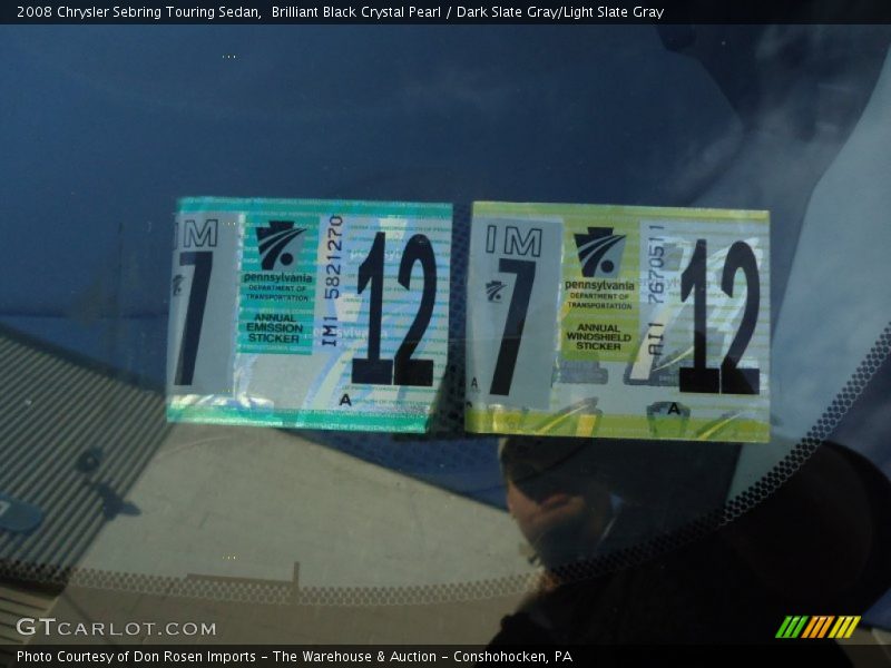 Brilliant Black Crystal Pearl / Dark Slate Gray/Light Slate Gray 2008 Chrysler Sebring Touring Sedan