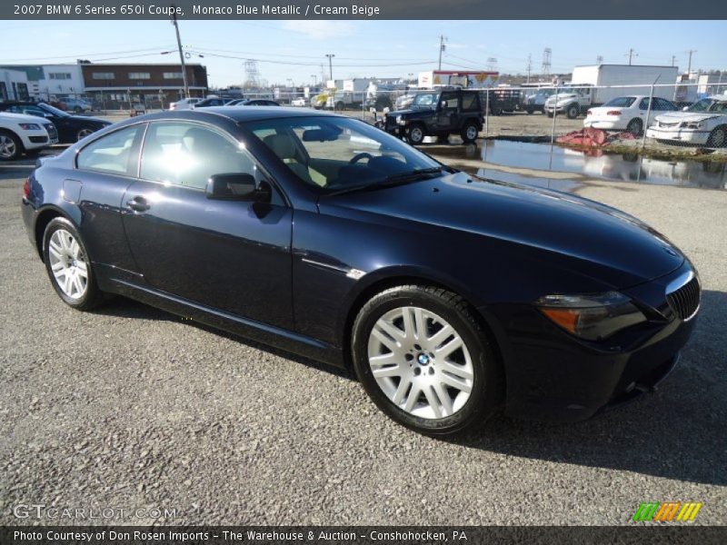 Monaco Blue Metallic / Cream Beige 2007 BMW 6 Series 650i Coupe