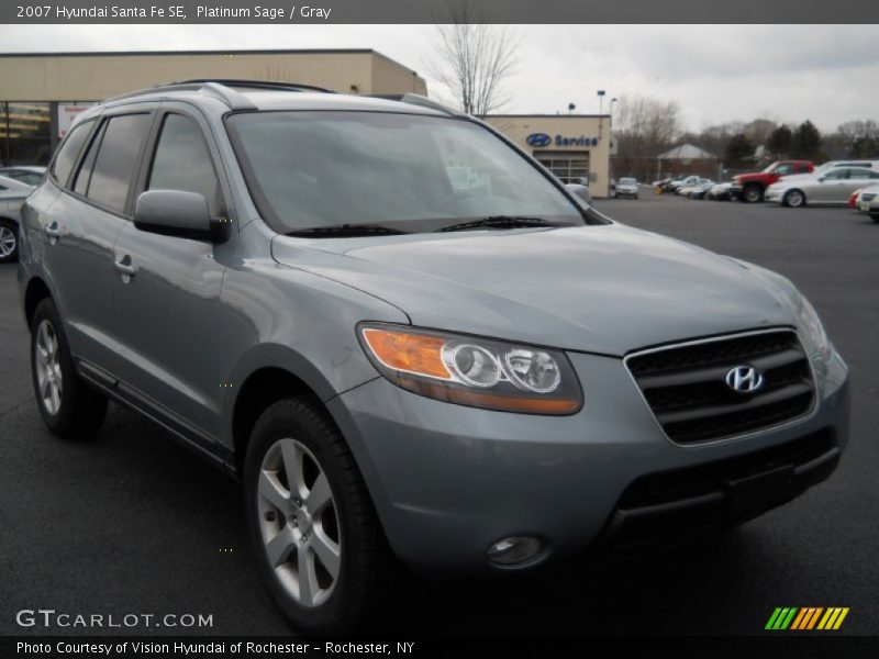 Platinum Sage / Gray 2007 Hyundai Santa Fe SE