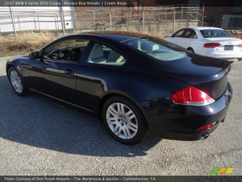 Monaco Blue Metallic / Cream Beige 2007 BMW 6 Series 650i Coupe