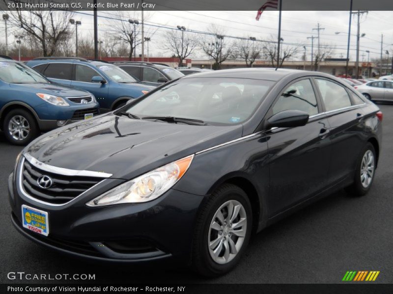 Pacific Blue Pearl / Gray 2011 Hyundai Sonata GLS