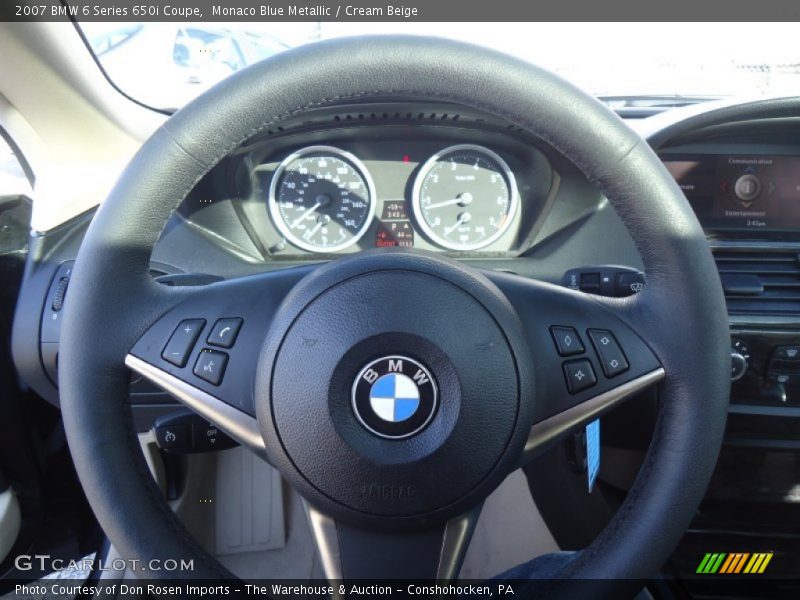 Monaco Blue Metallic / Cream Beige 2007 BMW 6 Series 650i Coupe