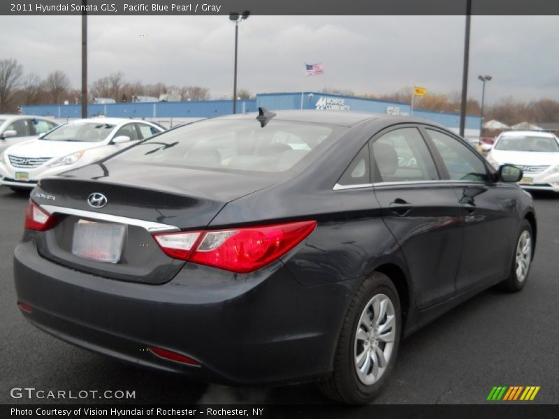 Pacific Blue Pearl / Gray 2011 Hyundai Sonata GLS