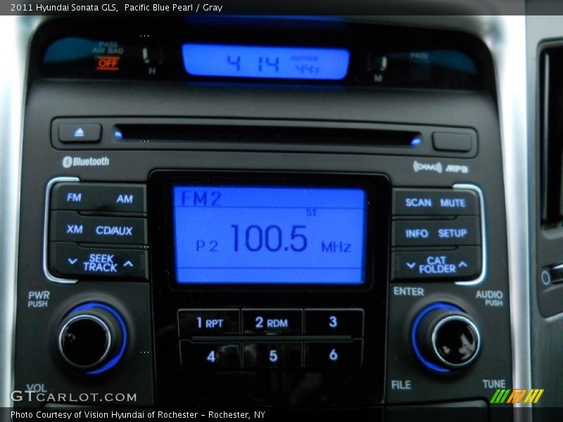 Pacific Blue Pearl / Gray 2011 Hyundai Sonata GLS