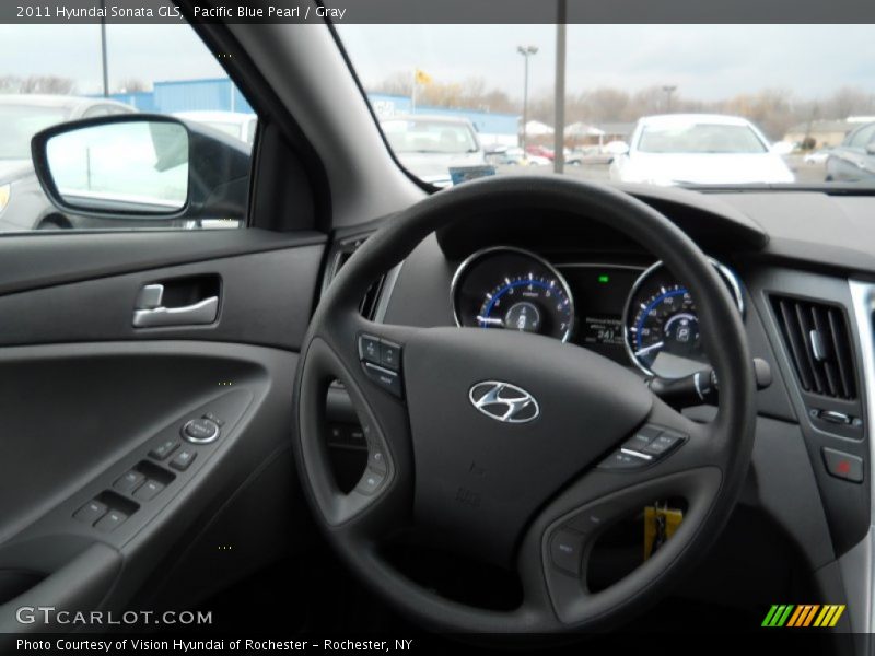 Pacific Blue Pearl / Gray 2011 Hyundai Sonata GLS