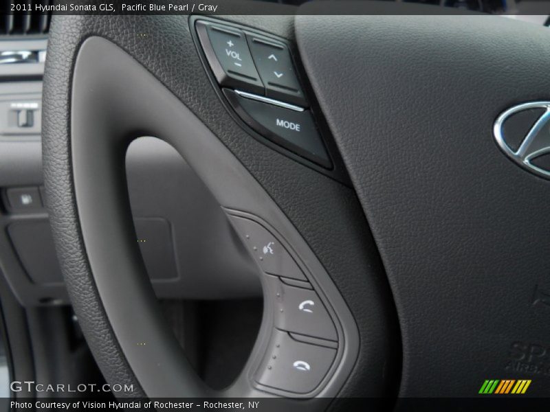 Pacific Blue Pearl / Gray 2011 Hyundai Sonata GLS