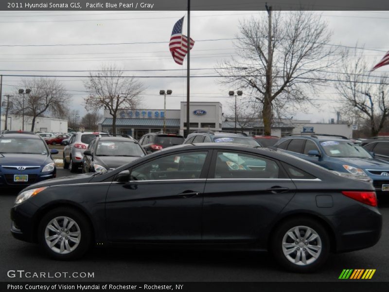 Pacific Blue Pearl / Gray 2011 Hyundai Sonata GLS