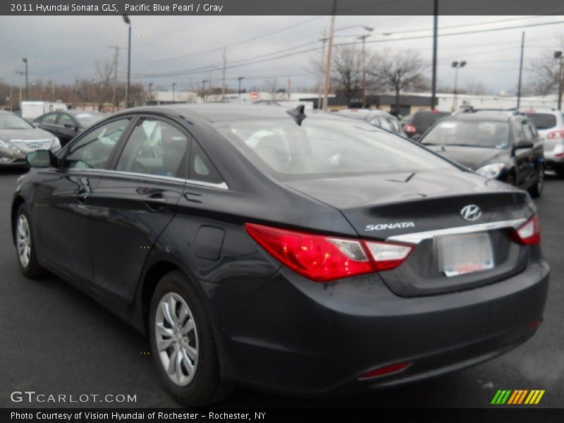 Pacific Blue Pearl / Gray 2011 Hyundai Sonata GLS