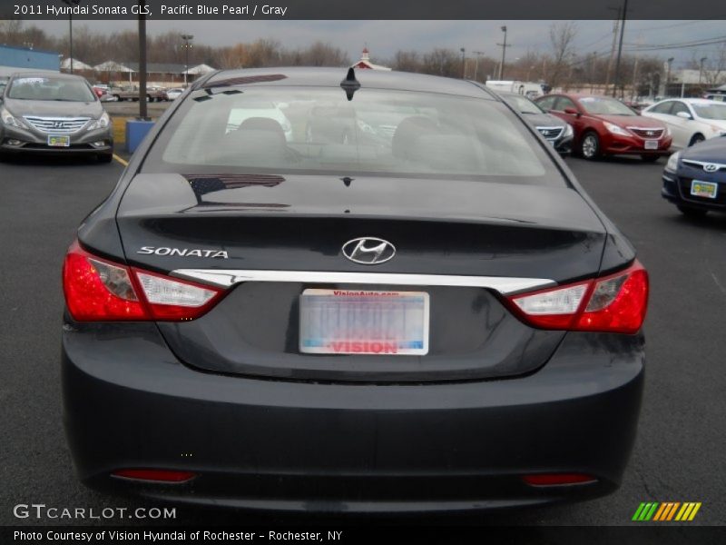 Pacific Blue Pearl / Gray 2011 Hyundai Sonata GLS