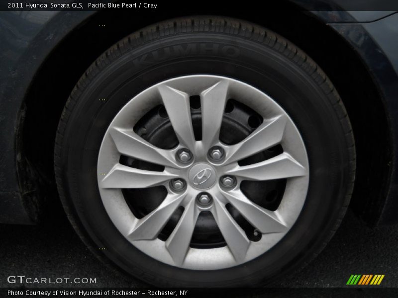 Pacific Blue Pearl / Gray 2011 Hyundai Sonata GLS