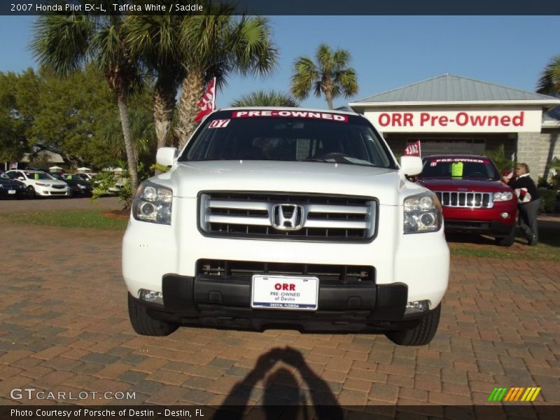 Taffeta White / Saddle 2007 Honda Pilot EX-L