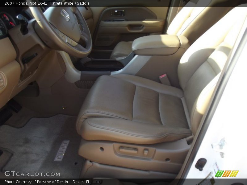 Taffeta White / Saddle 2007 Honda Pilot EX-L