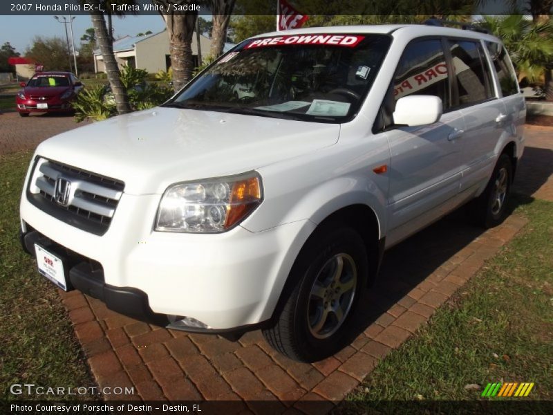 Taffeta White / Saddle 2007 Honda Pilot EX-L