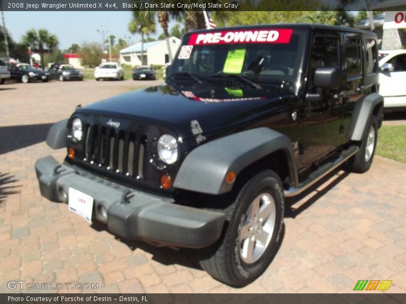 Black / Dark Slate Gray/Med Slate Gray 2008 Jeep Wrangler Unlimited X 4x4