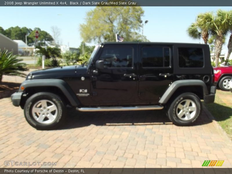 Black / Dark Slate Gray/Med Slate Gray 2008 Jeep Wrangler Unlimited X 4x4