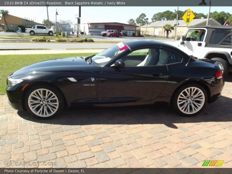 Black Sapphire Metallic / Ivory White 2010 BMW Z4 sDrive35i Roadster