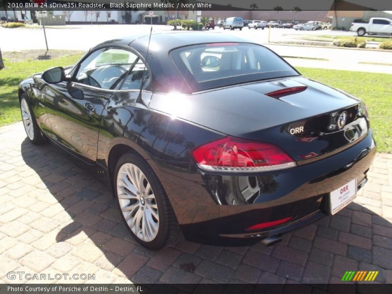 Black Sapphire Metallic / Ivory White 2010 BMW Z4 sDrive35i Roadster